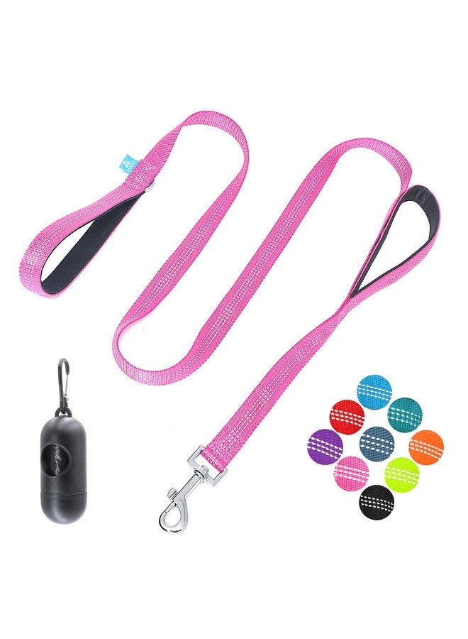 با بِت مقود الكلب بمقبضين من BAAPET، مقابض مبطنة ناعمة مزدوجة مع مقبض للتحكم في حركة المرور للكلاب الصغيرة والمتوسطة أو الكبيرة (3/4 بوصة × 5 قدم، وردي) - Image 1