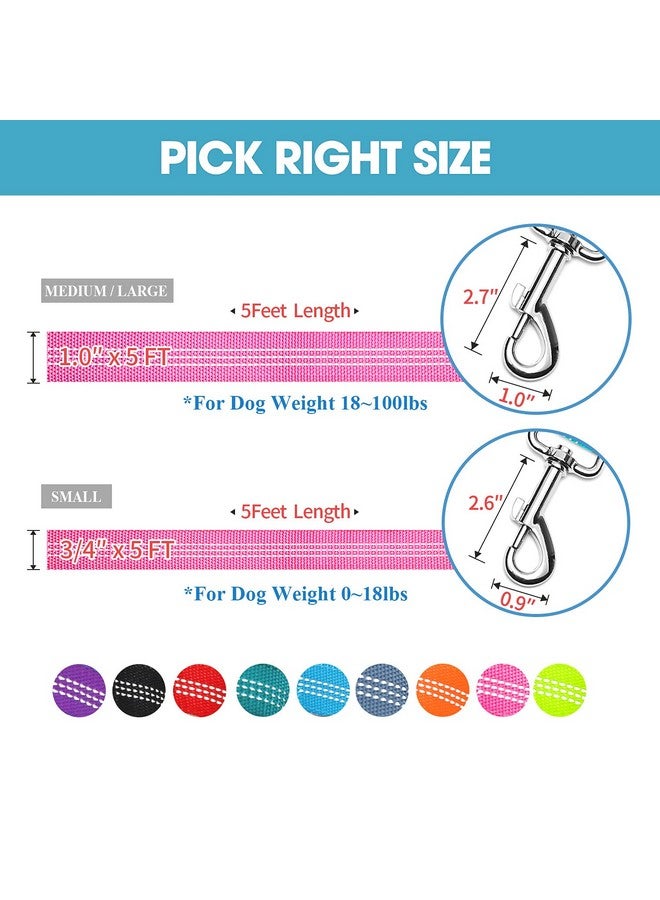 با بِت مقود الكلب بمقبضين من BAAPET، مقابض مبطنة ناعمة مزدوجة مع مقبض للتحكم في حركة المرور للكلاب الصغيرة والمتوسطة أو الكبيرة (3/4 بوصة × 5 قدم، وردي) - Image 4