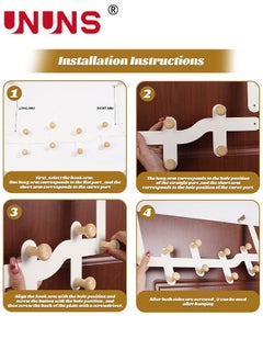 UNUNS Over The Door Hooks,Sturdy Metal Over Door Organizer Rack with 10 Wooden Hooks for Hanging Coats Hats Robes Towels,Bathroom Bedroom Door Hangers,White  - Image 5