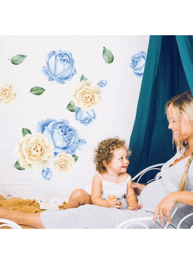 DesignStickers Watercolor Roses Wall Decals (Blue & White Watercolor) - Image 5