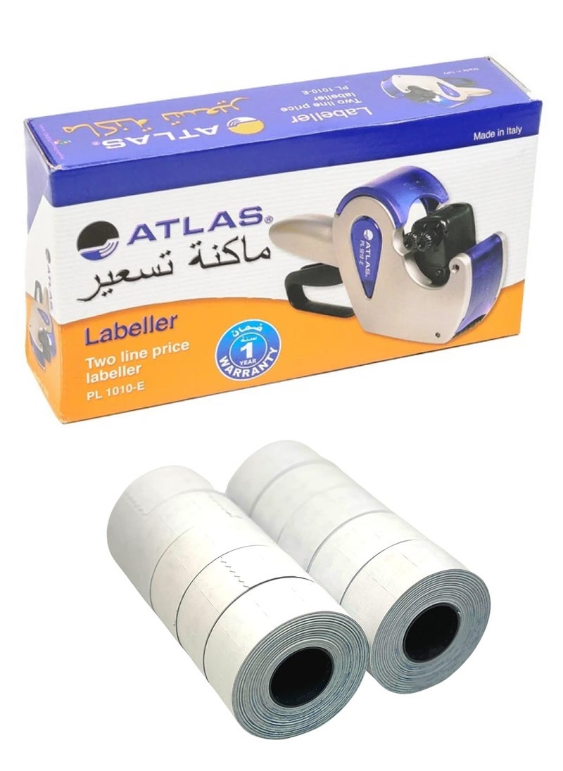 ATLAS مسدس مزدوج الخط للأسعار والتاريخ مع 10 لفات من الملصقات  - Image 1