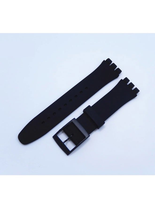 Lijinlan Replacement Silicone Band for Swatch 17mm 19mm 20mm, Waterproof Wristband Watch Strap for Swatch (19mm, Black) - Image 2