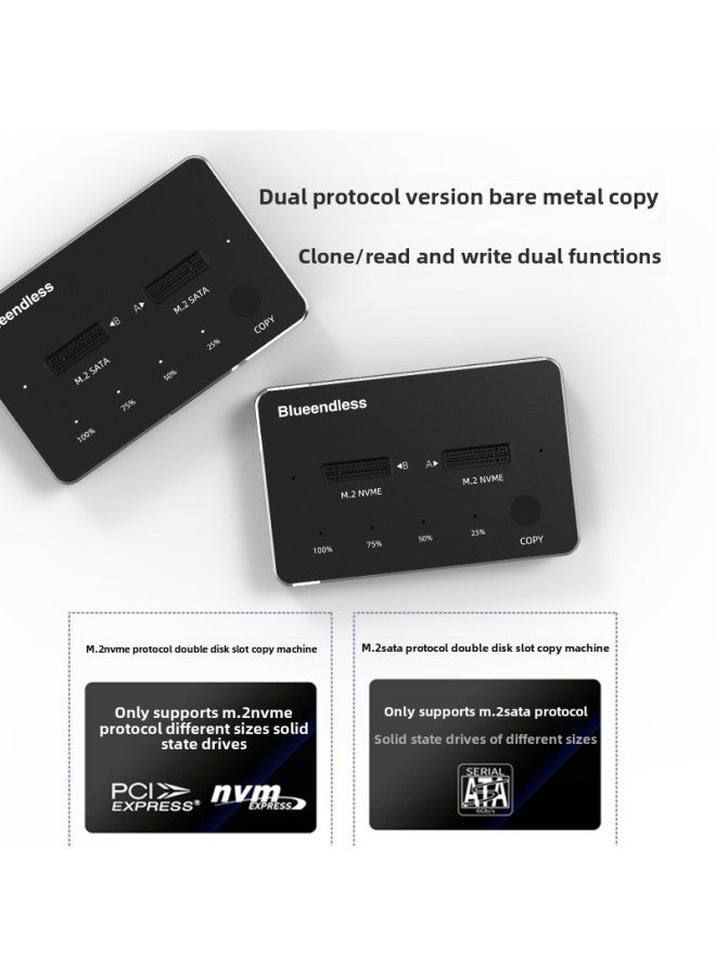 M.2 Hard Disk Seat SATA/NVMe Dual Disk Offline Copier Computer SSD Solid State Disk Box 20Gbps-Colour: European Power Supply  - Image 4