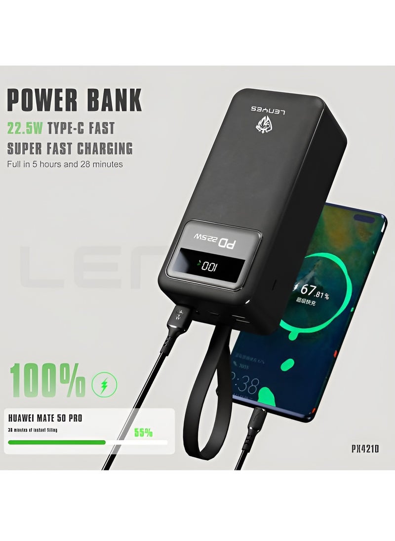Lenyes - 40000mah Magsafe Power Bank 22.5W Portable Power Bank High-Quality Smart Charging Technology LED Display Model: PX421D - Image 1