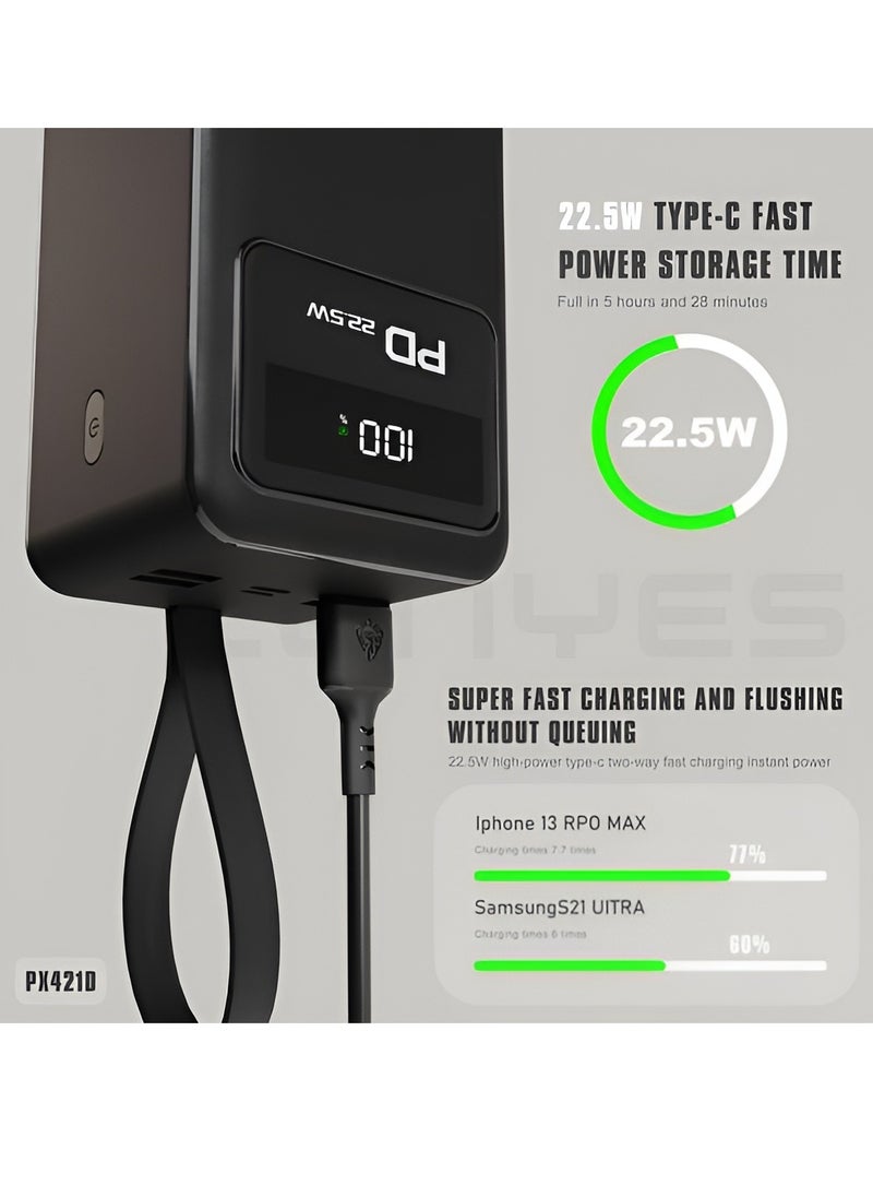 Lenyes - 40000mah Magsafe Power Bank 22.5W Portable Power Bank High-Quality Smart Charging Technology LED Display Model: PX421D - Image 1