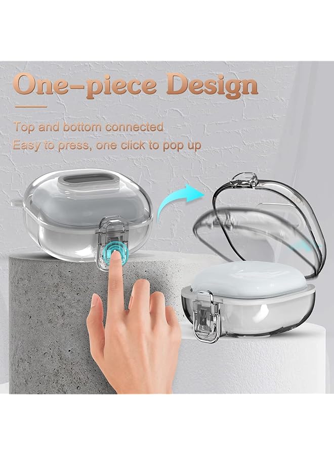 إيروريكس جراب شفاف مع قفل لهاتف Samsung Galaxy Buds 2 جراب Galaxy Buds Pro 2 جراب Galaxy Buds Live جراب Galaxy Buds Pro مع ملحقات سلسلة مفاتيح حبلية جراب شفاف صلب واقٍ - Image 2