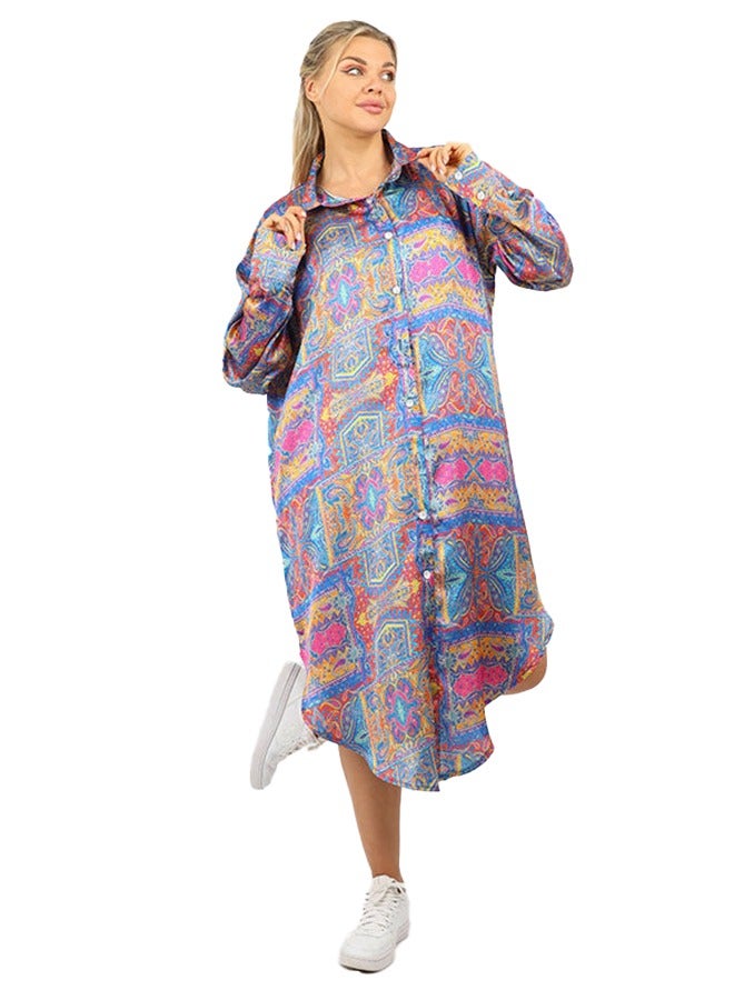 Zmurud Silky Satin Blouse - Printed  - Image 1
