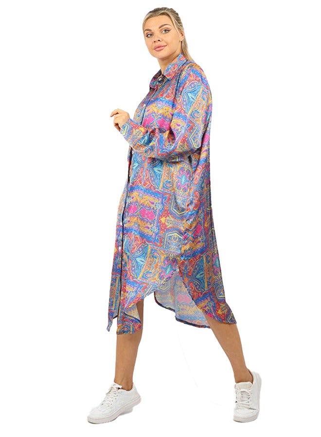 Zmurud Silky Satin Blouse - Printed  - Image 2