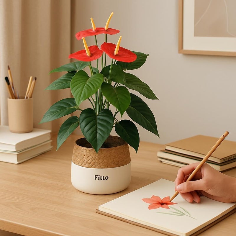 Fitto Stylish Artificial Plant in Ornamental Pot 76x39x21cm for Home & Office Decor - Image 2