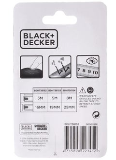 BLACK+DECKER 3Mx16Mm Bimaterial Short Tape Measure Orange/Black Bdht36152  - Image 3