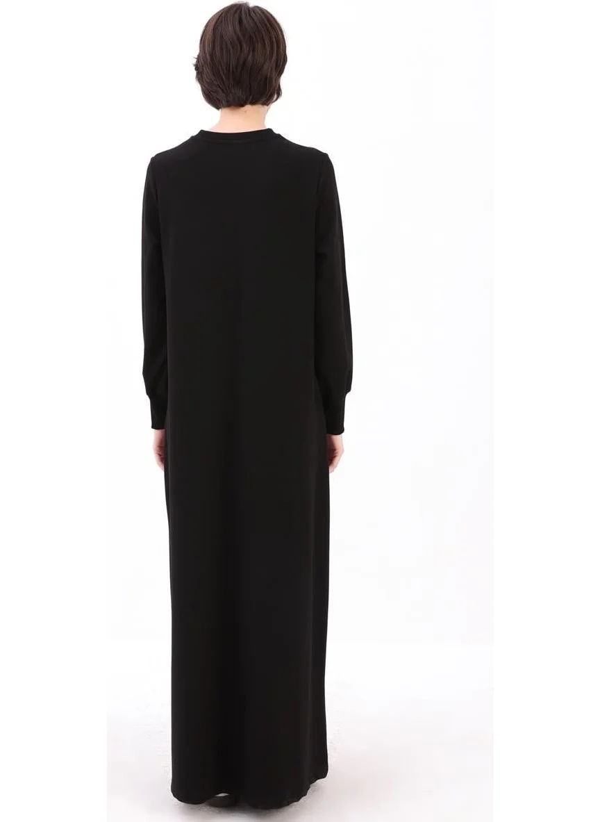 Allday Black-Pocketed Knitted Dress