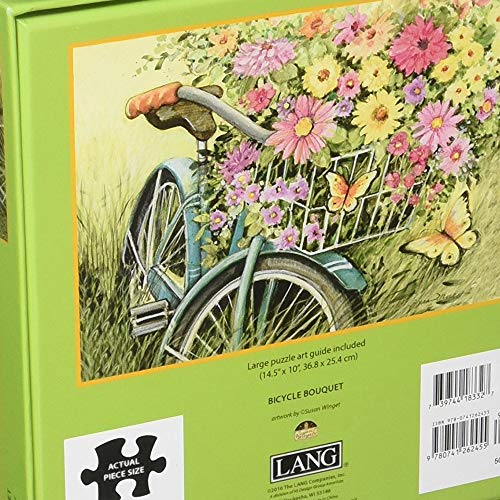 Lang - 1000 Piece Puzzle -Bicycle Boquet, Artwork by Susan Winget - Linen Finish - 29Ó x 20" Completed - Image 3