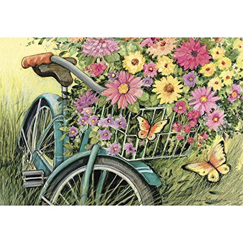 Lang - 1000 Piece Puzzle -Bicycle Boquet, Artwork by Susan Winget - Linen Finish - 29Ó x 20" Completed - Image 5