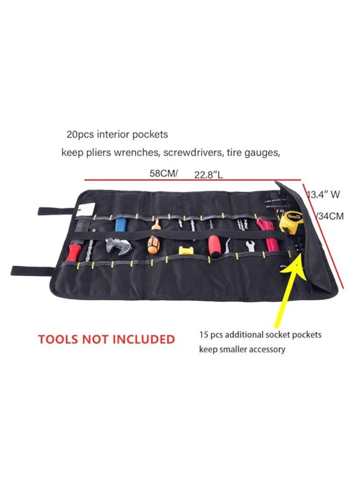 general Tool kit for gadgets like pliers, wrenches, screwdrivers, tire pressure gauges, mini flashlights, portable outdoor camping, picnic chef knife bag - Image 5