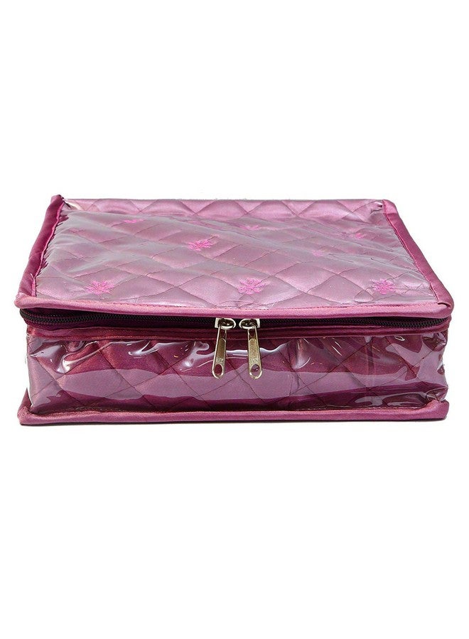 LUCES Satin Makeup Pouches Vanity Jewellery Traveling Organizer Storage Box Cosmetic Bag it along anywhere easily For Women Purple - Image 3