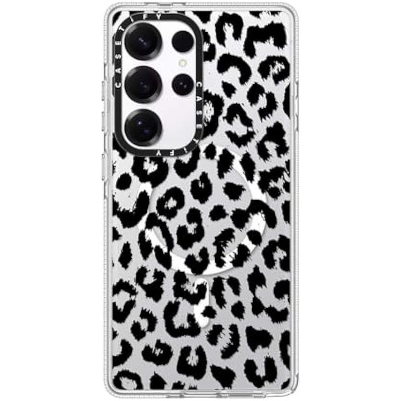 Casetify Magnetic Clear Galaxy S25 Ultra Case 【Compatible with Magsafe】 - Black Transparent Leopard Print - Image 4