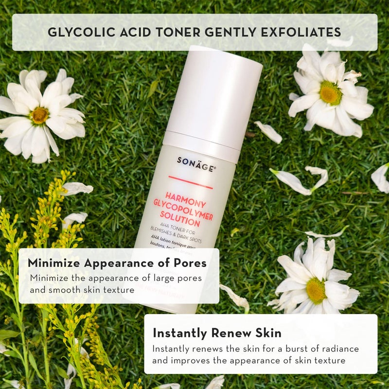 Sonage Harmony Glycolic Peel: Pro Spa Strength Exfoliation for Glowing Skin | Chemical Exfoliant Renews & Refines Texture - Image 3