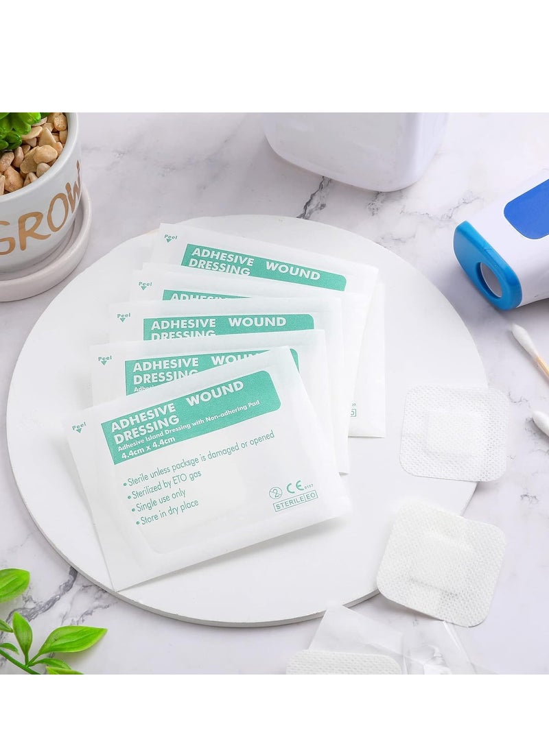 SYOSI 40 PCS Adhesive Island Dressing Bordered Gauze Wound Dressing Breathable Square Bandage Waterproof Gauze with Pad Individually Packed Pouches Tapes for Blister Wound Care (1.7 x 1.7 Inch) - Image 5