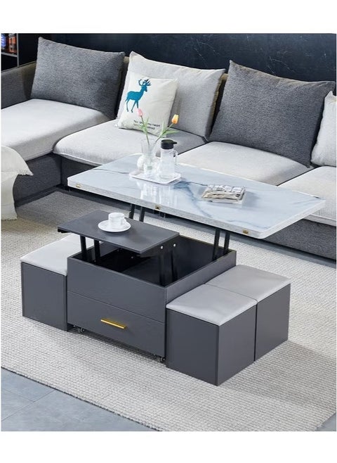 Multifunctional Adjustable Height Modern Dining Table Set Coffee Table Set