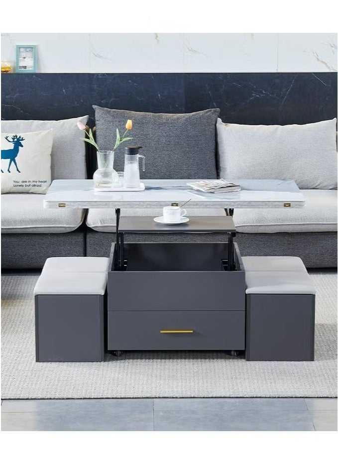 Multifunctional Adjustable Height Modern Dining Table Set Coffee Table Set