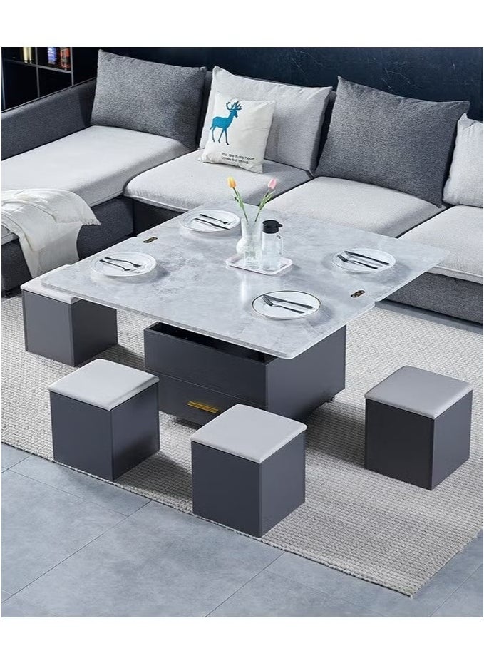 Multifunctional Adjustable Height Modern Dining Table Set Coffee Table Set