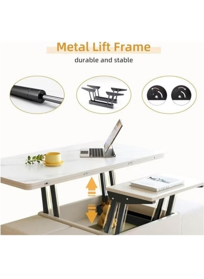 Multifunctional Adjustable Height Modern Dining Table Set Coffee Table Set