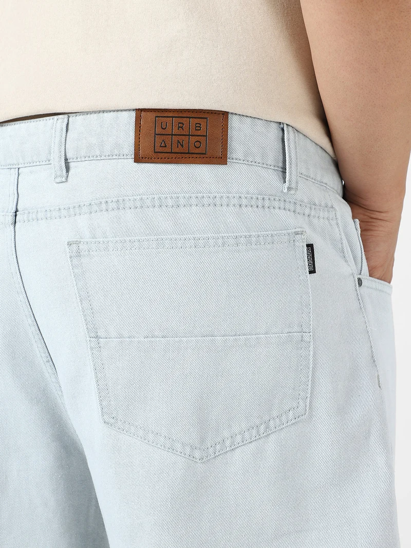 Urbano Fashion  Urbano Plus Men's Light Grey Loose Fit Washed Jeans Non-Stretchable  | Best Price UAE