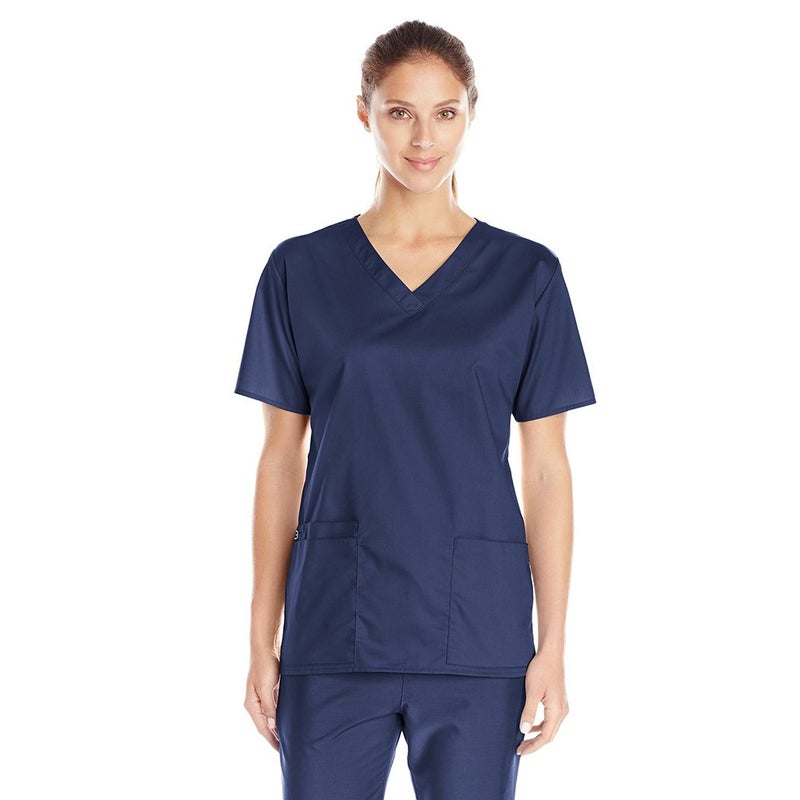 WonderWink Women's Plus-Size Wonderwork V-Neck Scrub Top, Navy, 4X-Large - Image 3
