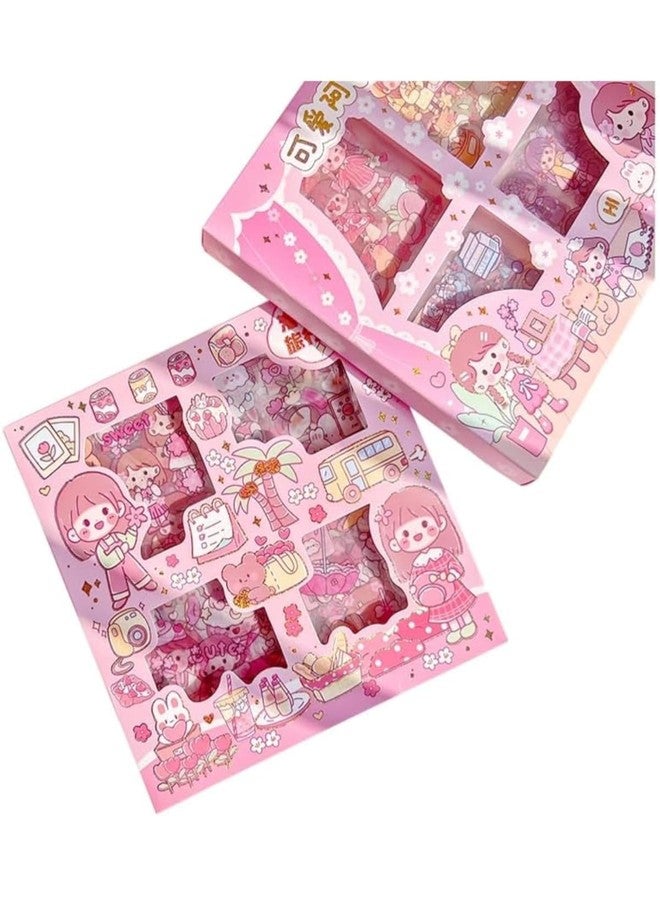 KIDIIG Kawaii Self Adhesive Floor Stickers -100 Sheets Cute Washi for Project, Japanese Style Girls Sticker Set, Scrapbooking, DIY Arts Crafts (Assorted Design) 18 x 18 x 2 cms, PVC - Image 5