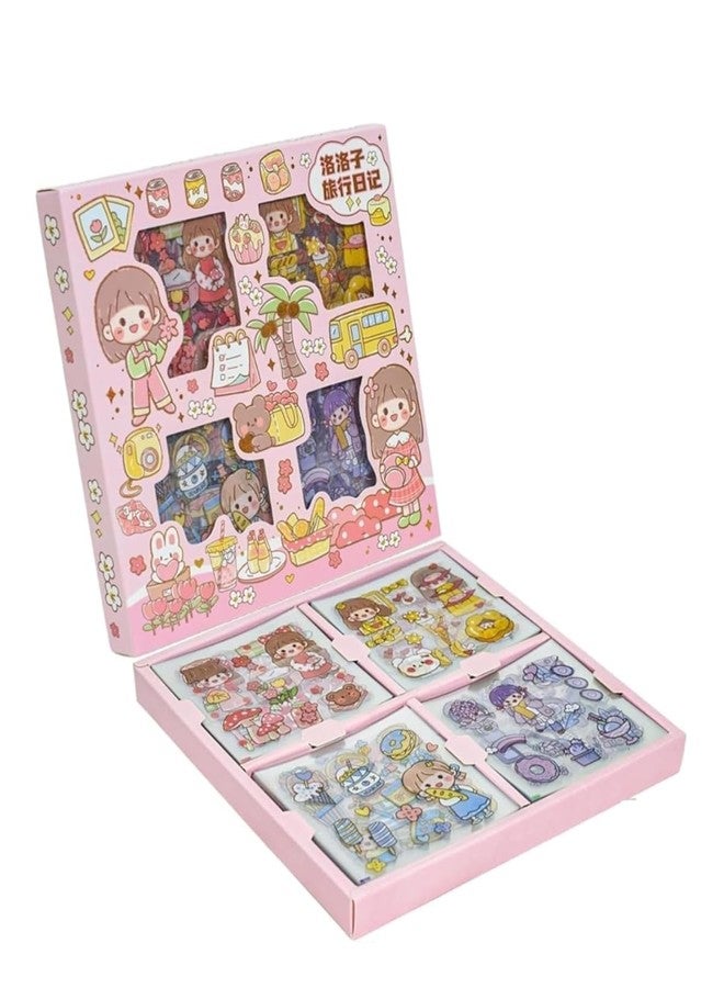 KIDIIG Kawaii Self Adhesive Floor Stickers -100 Sheets Cute Washi for Project, Japanese Style Girls Sticker Set, Scrapbooking, DIY Arts Crafts (Assorted Design) 18 x 18 x 2 cms, PVC - Image 2