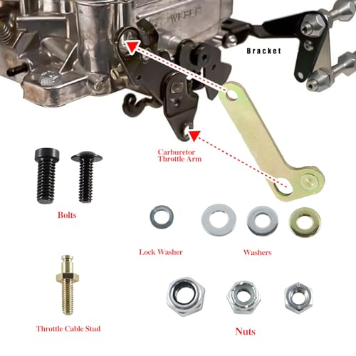 telfair Trans TV Cable Corrector Kit Compatible with Edelbrock Carter Carburetor, Holley 700R4 Ford AOD Linkage Corrector Bracket Replaces AS5-05K - Image 2