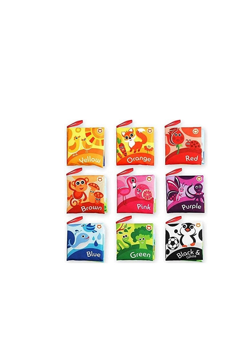 BabyBibi Cloth Books for Babies (Set of 9) - Color Recognition Series. Soft Books for Babies. Touch and Feel Crinkle Paper. Baby Learning Toys/Educational Toys for 3 Months to 4 Years Old - Image 1