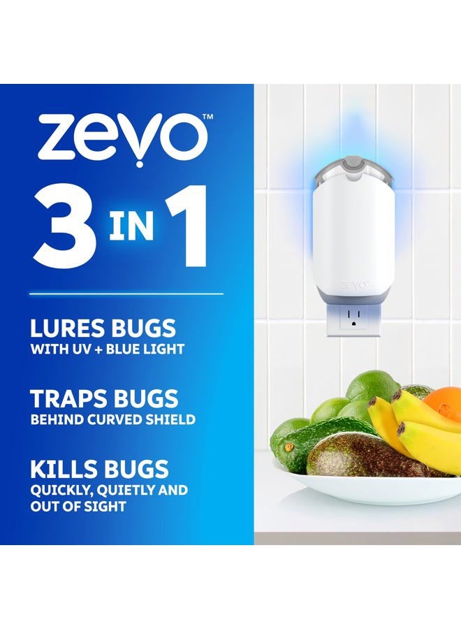 ZEVO Flying Insect Trap, Fruit Fly Trap (2 Plug-in Bases + 2 Filling Cartridges) - Image 2
