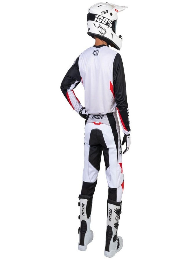 إم اس أر قميص MSR Axxis Proto للدراجات الترابية، موتوكروس، مقاس XXX-Large، أبيض/رمادي - Image 5