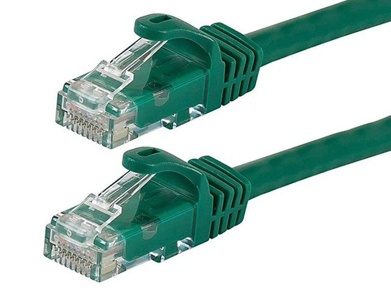 Monoprice Cat6 50ft Green Patch Cable UTP 24AWG 550MHz Pure Bare Copper Snagless RJ45 Flexboot Series Ethernet Cable- Pack of 1 - Image 1