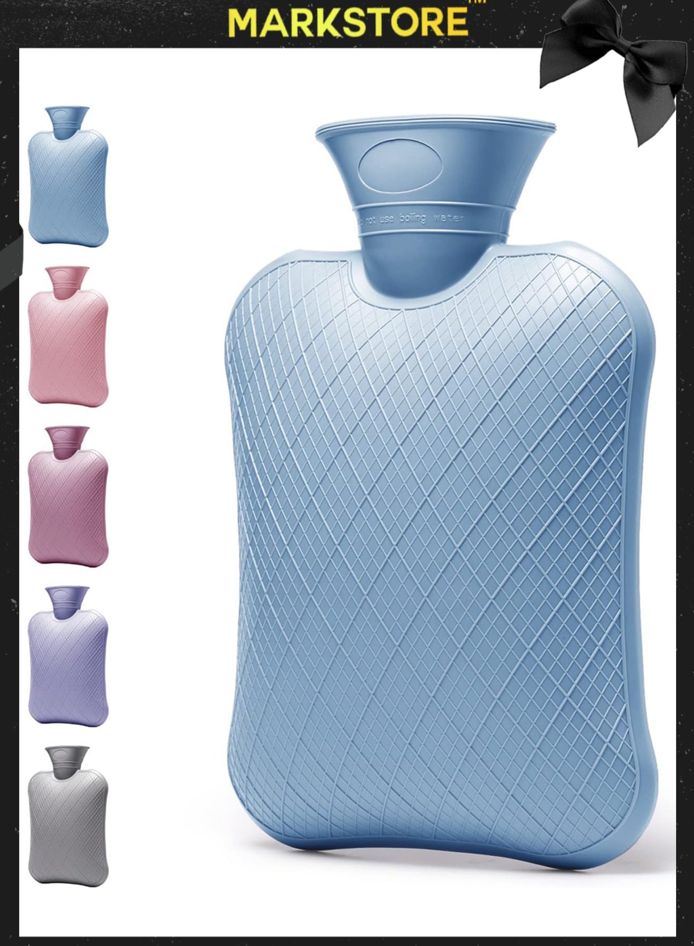 Hot Water Bottle 2 Liter, Premium PVC Hot Water Bag for Cramps, Neck, Shoulders Pain Relief, Hot Cold Pack for Hot and Cold Therapy, Feet Warmer and Menstrual Cramps Pain Relief (Without Cover)