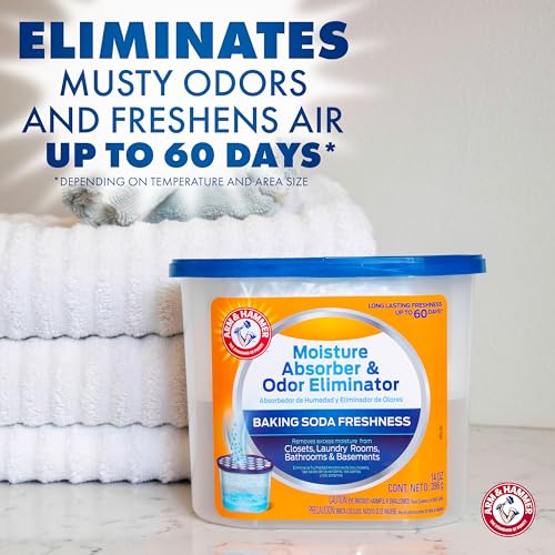 Arm & Hammer Fragrance Free Refillable Moisture Absorber and Odor Eliminator 14 oz. Tub - Image 2