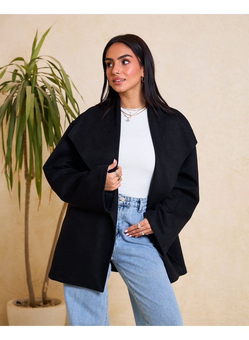 Dresscode Big Collar Black Jacket - Image 1