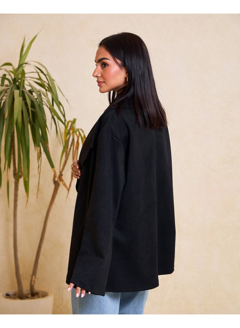Dresscode Big Collar Black Jacket - Image 5