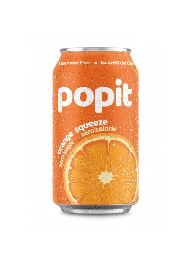 Popit بوب إت أورانج سكويز خالي من السكر والسعرات 300 مل – مشروب غازي منعش بنكهة البرتقال - Image 1