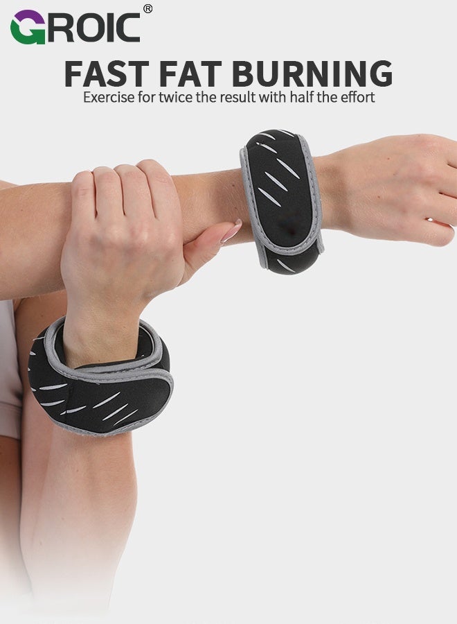 GROIC 1 Pairs Sandbag Wrist Weights Set, Hand Weight for Women and Men, Fitness Weight-bearing Bracelet Ankle Arm Weights Set for Walking Running Weightlifting Training Gymnastic Aerobic Jogging (1 KG)  - Image 3