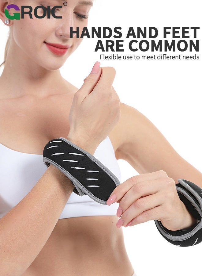 GROIC 1 Pairs Sandbag Wrist Weights Set, Hand Weight for Women and Men, Fitness Weight-bearing Bracelet Ankle Arm Weights Set for Walking Running Weightlifting Training Gymnastic Aerobic Jogging (1 KG)  - Image 5