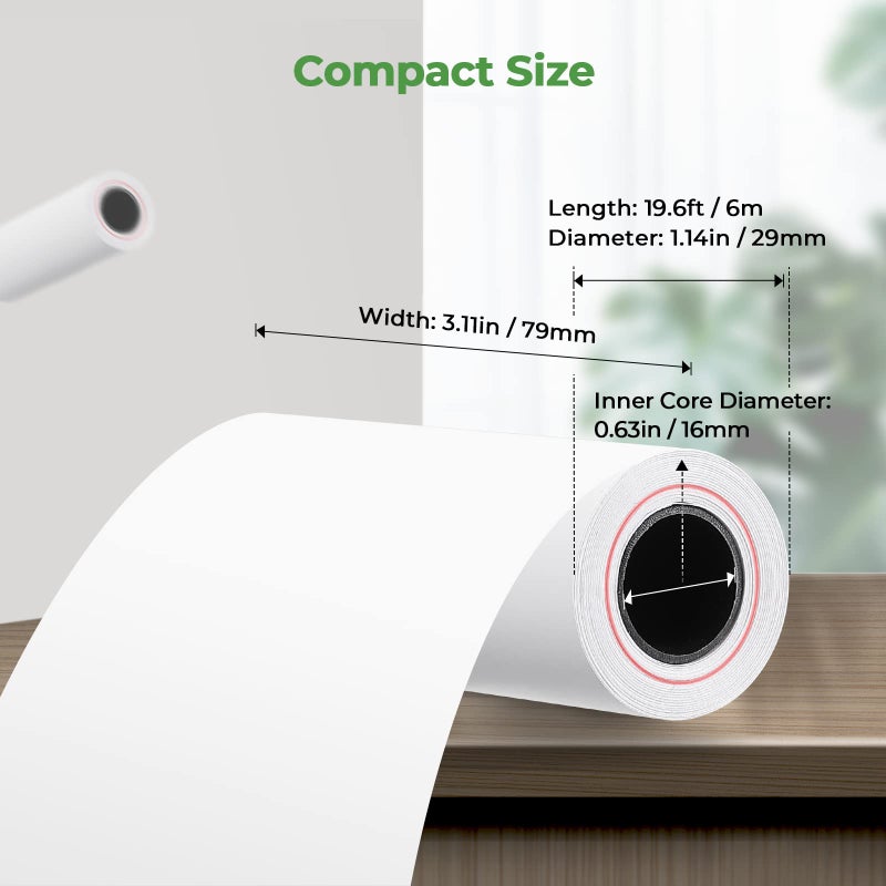 MUNBYN Thermal Receipt Paper 3 1/8 x 19.6ft, 50 Rolls Receipt Paper Work for Star Micronics TSP100 TSP143 Epson 80mm Receipt Printer Square POS Register, BPA Free (80 * 30mm x 50 rolls) - Image 2