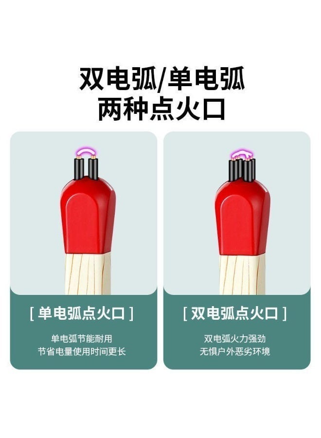ولاعة إلكترونية معدنية قابلة للشحن عبر USB بتصميم طويل على شكل عود كبريت - Image 3