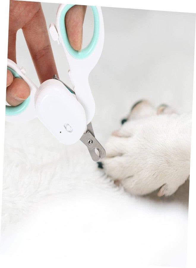 سوبفوكس مقص أظافر SUPVOX ثلاثي القطع قابل لإعادة الشحن عبر منفذ USB مزود بإضاءة LED، تصميم مريح لتقليم آمن ومريح للقطط والكلاب، بدون مقبض، لون أخضر - Image 2