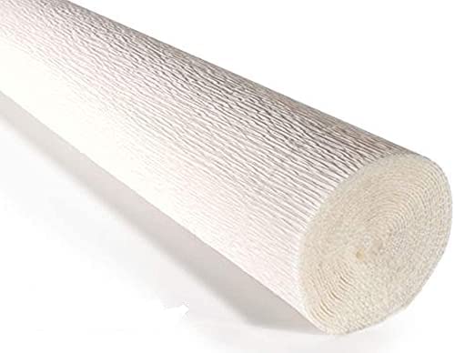 SEJASCOLLECTIONS | Set of 1 Roll, White | Crepe/Wrinkled Paper Rolls, unruled 8ft Length/20in Width, 75 GSM Craft Paper (Set of 1, White) - Image 1