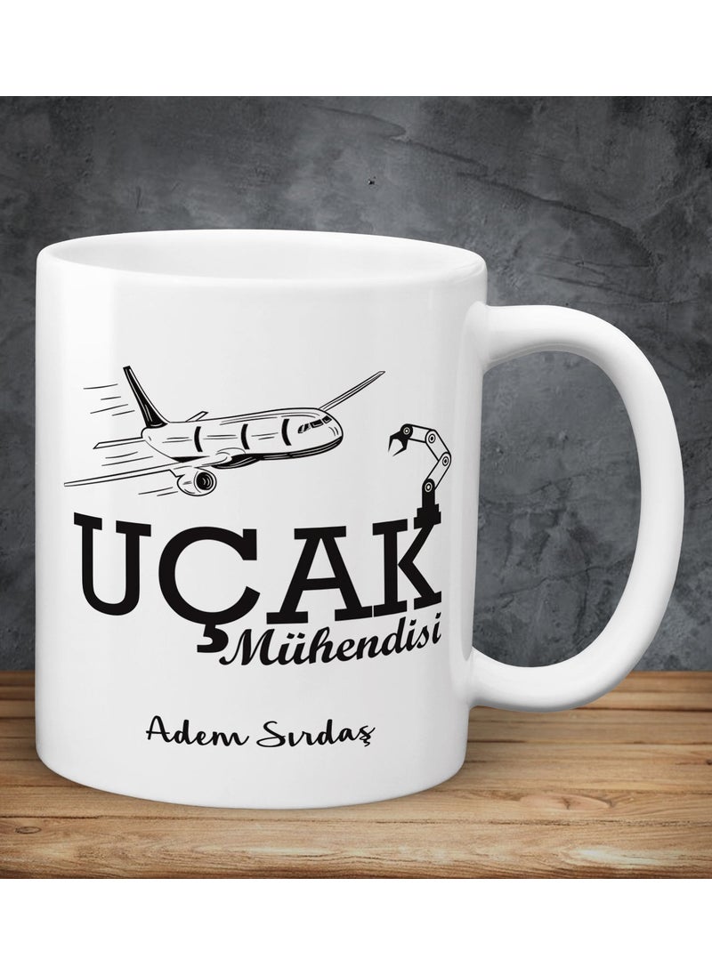 Art By Aslı - Aircraft Engineer Personalized Profession Mug Cup - Image 1