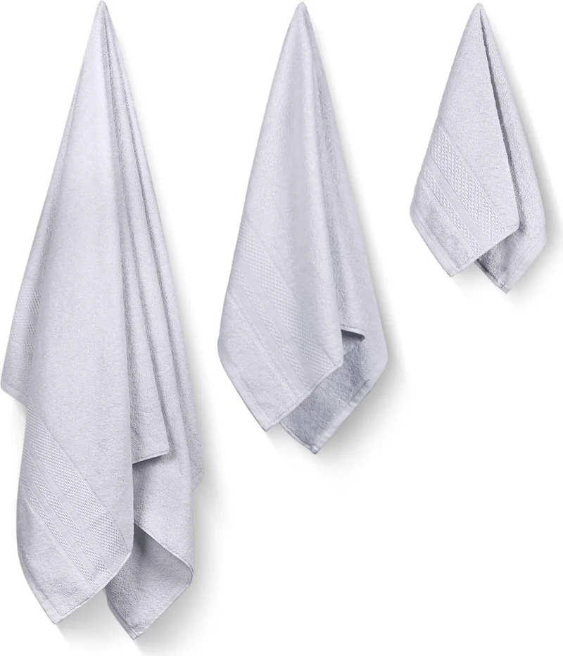 بلونيتي Natural Cotton 3-Piece Bath Towel Set Soft Rare 30 x 50+50 x 90+90 x 150 cm White