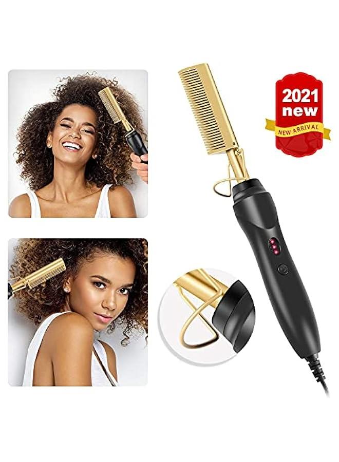 فرشاة تسخين الشعر HANDA بدرجة حرارة قابلة للتعديل حتى 450 درجة فهرنهايت، للتقويس والتمليس بأمان، مع سيراميك سريع السخونة، تعمل بالكهرباء مع توقف آلي عند التشغيل والإيقاف. - Image 2