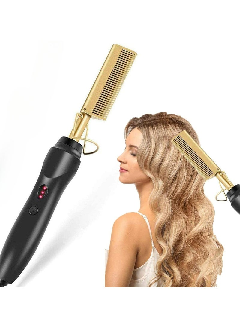 فرشاة تسخين الشعر HANDA بدرجة حرارة قابلة للتعديل حتى 450 درجة فهرنهايت، للتقويس والتمليس بأمان، مع سيراميك سريع السخونة، تعمل بالكهرباء مع توقف آلي عند التشغيل والإيقاف. - Image 1